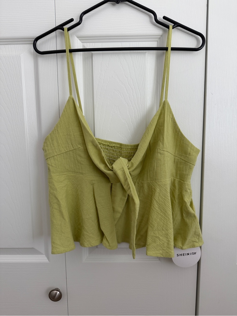 SHEIN Lime green Tie-Front Spaghetti Strap Cami